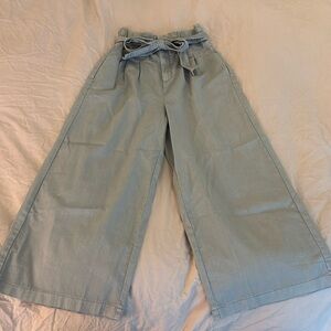 Belted wide-leg pants
